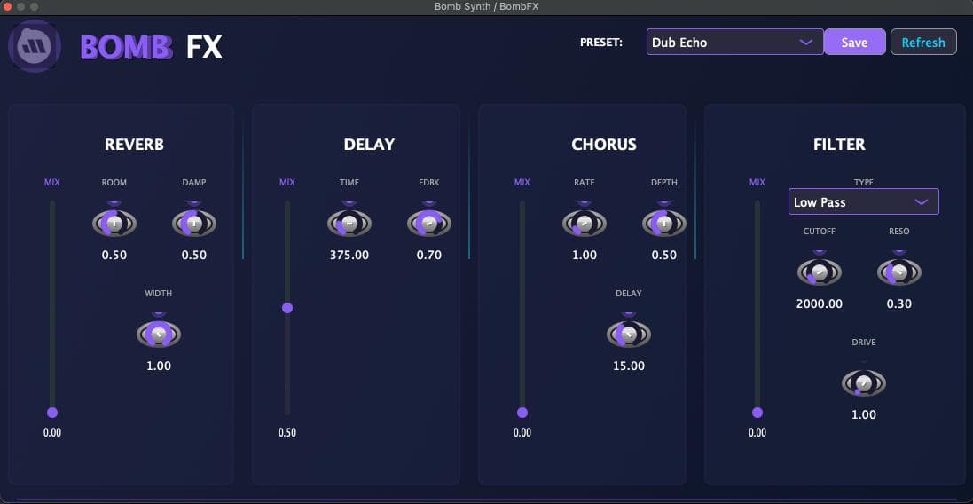 BombFX VST Plugin Interface
